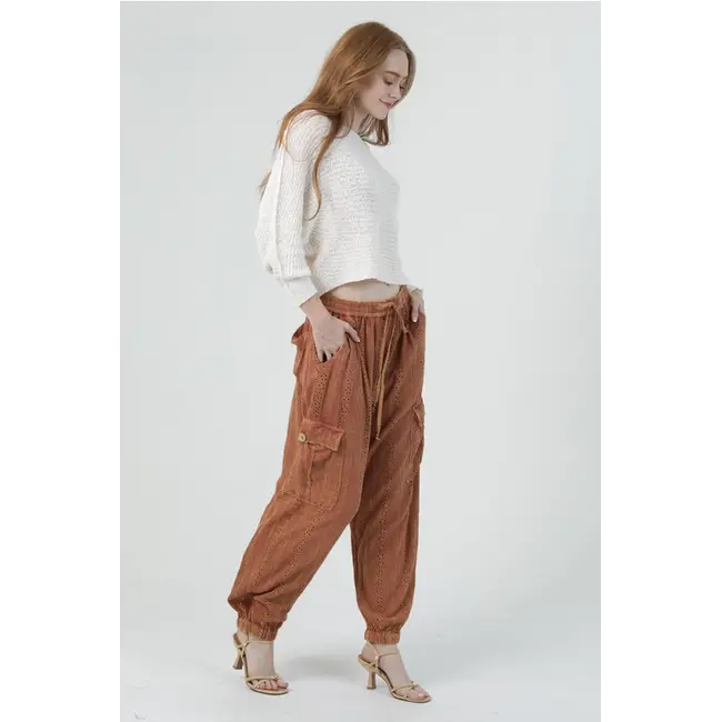 Angie Acid Wash Cargo Pant (B3847)