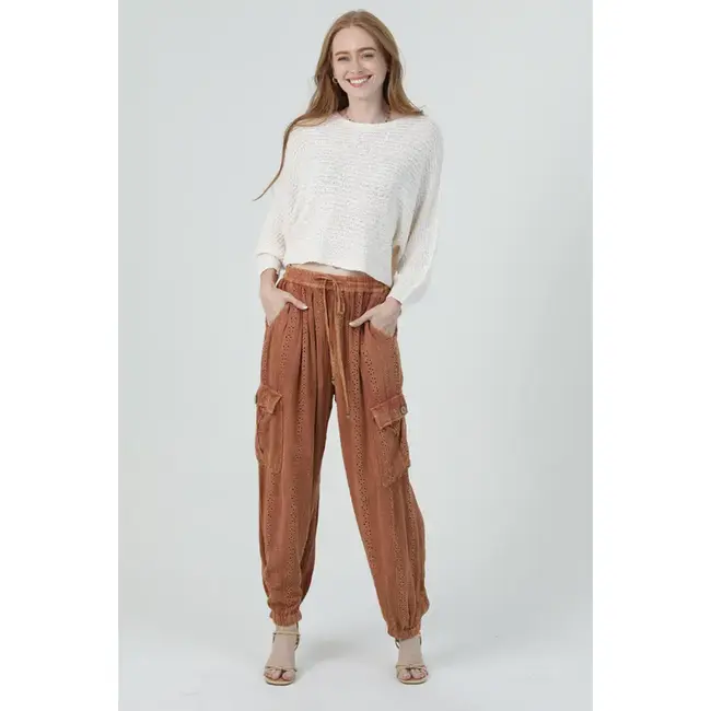 Angie Acid Wash Cargo Pant (B3847)