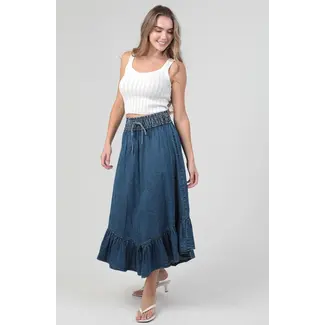 Angie Angie Ruffle Hem Maxi Skirt (26P93)