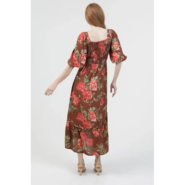 Angie Keyhole Midi Long Sleeve Dress (C4A42)