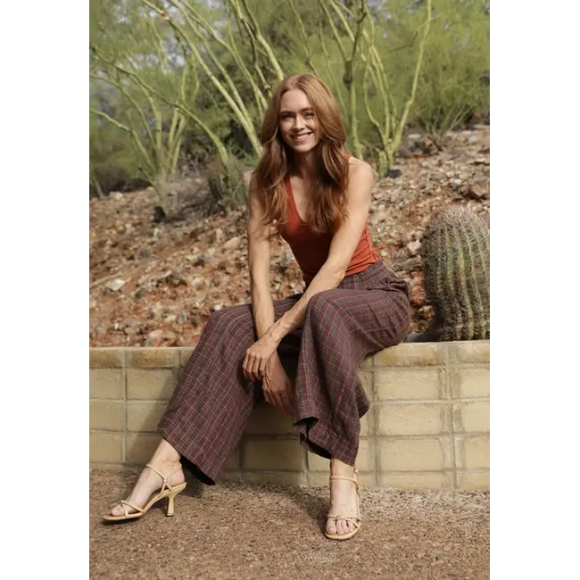 Angie Enzyme Wash front tie pocket Pant(H3346)