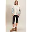 HYFVE V-Neck Cardigan with Distressed Denim Sleeves (HF26E838)