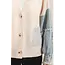 HYFVE V-Neck Cardigan with Distressed Denim Sleeves (HF26E838)