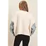 HYFVE V-Neck Cardigan with Distressed Denim Sleeves (HF26E838)