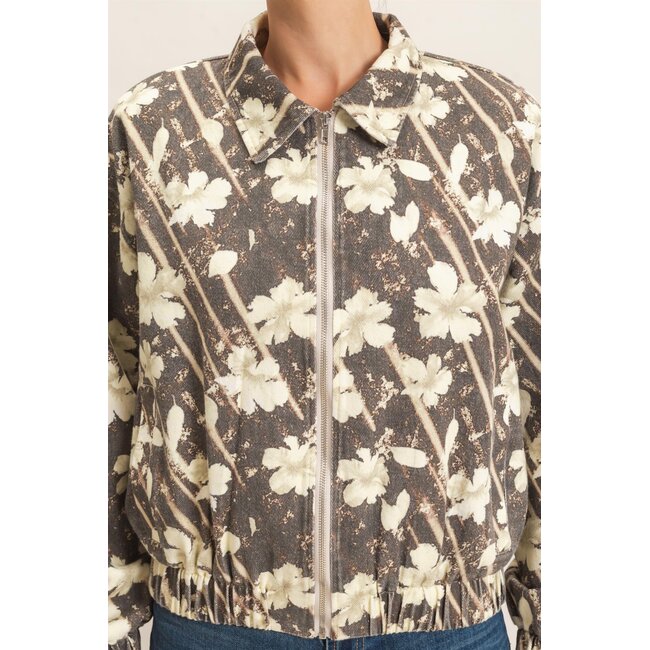HYFVE Floral Zip-Up Bomber Jacket (HF26C837)