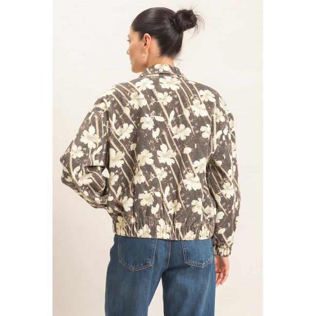 HYFVE Floral Zip-Up Bomber Jacket (HF26C837)
