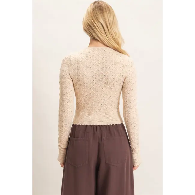 HYFVE Crochet Scalloped Hem Sweater (HF26F195)