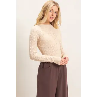 Hyfve HYFVE Crochet Scalloped Hem Sweater (HF26F195)