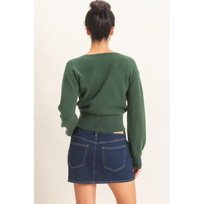 Double Zero Wrap V-Neck Sweater (DZ26E948)