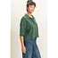 Double Zero Mineral Wash Oversized Collar Short Sleeve Top (DZ26E813)