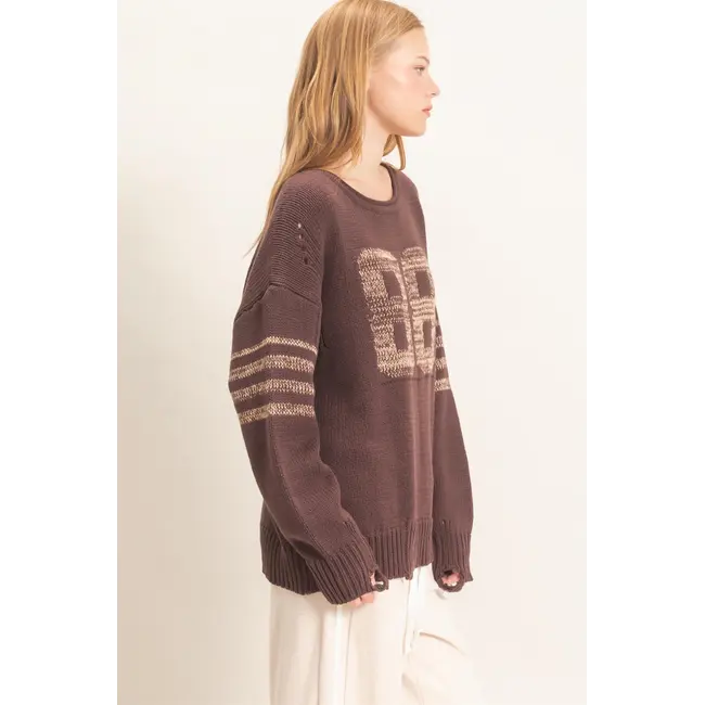 HYFVE Oversized Number Knit Sweater (HF26E687)