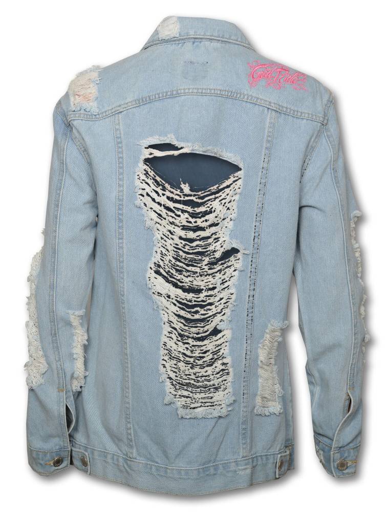 torn up jean jacket