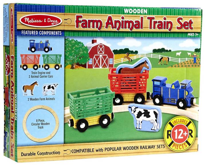 melissa and doug farm animal train set
