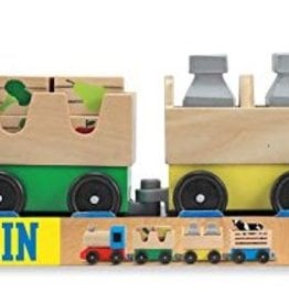 Melissa & Doug Wooden Farm Train Toy Set