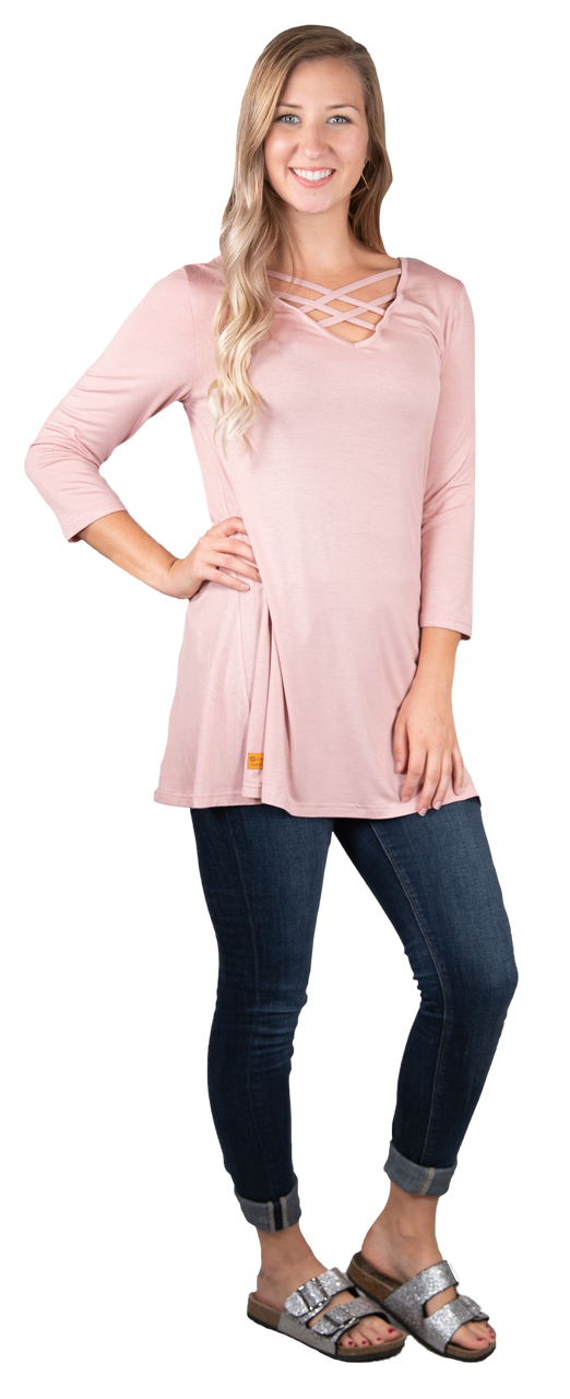 Simply Southern SS Solid Cross Tunic