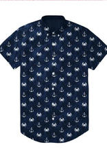 Nautical Crab & Anchor Navy Hawaiian Shirt