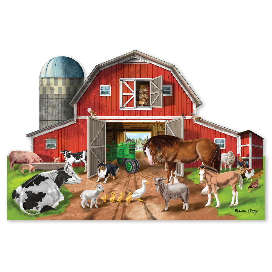 Floor Puzzle (32pc)-Busy Barn, Shaped