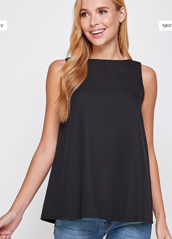 SLEEVELESS CREPE REVERSIBLE TOP