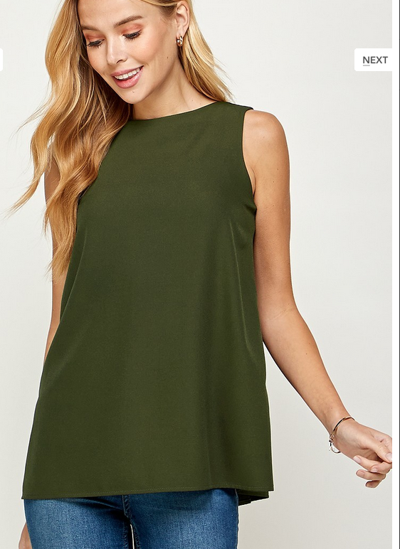 SLEEVELESS CREPE REVERSIBLE TOP