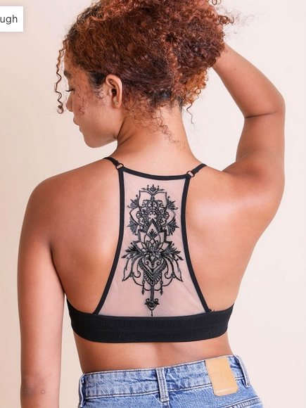 Tattoo Mesh Racerback Bralette