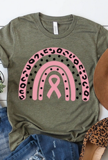 Breast Cancer Awareness Graphic Tee PLUS- Olive