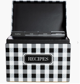 Recipe Box - Black Gingham