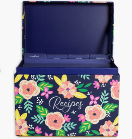 Recipe Box - Mint Floral