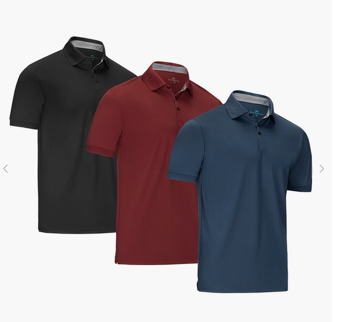 Designer Golf Polo Shirt, Burgundy, 3XL