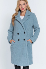 DOUBLE BREASTED TEDDY COAT-BLUE