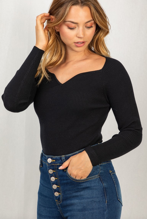 Ribbed Sweater Body Suit