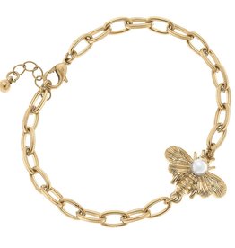 CANVAS Style Calloway Bee & Pearl Chain Bracelet