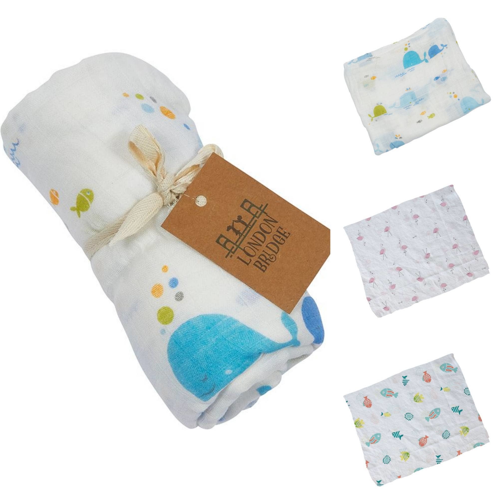 Coastal Bamboo Blend Swaddle Blanket Assortment