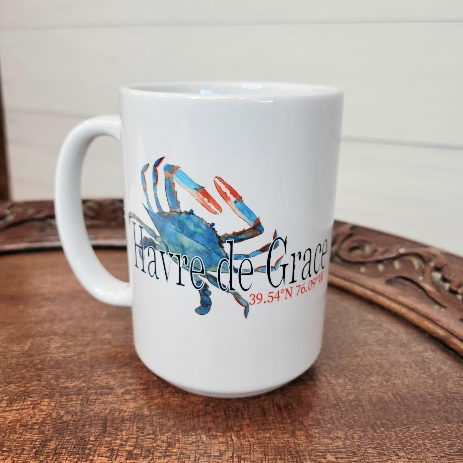 Blue Poppy Designs Blue Crab 15 oz Coffee Mug HdG