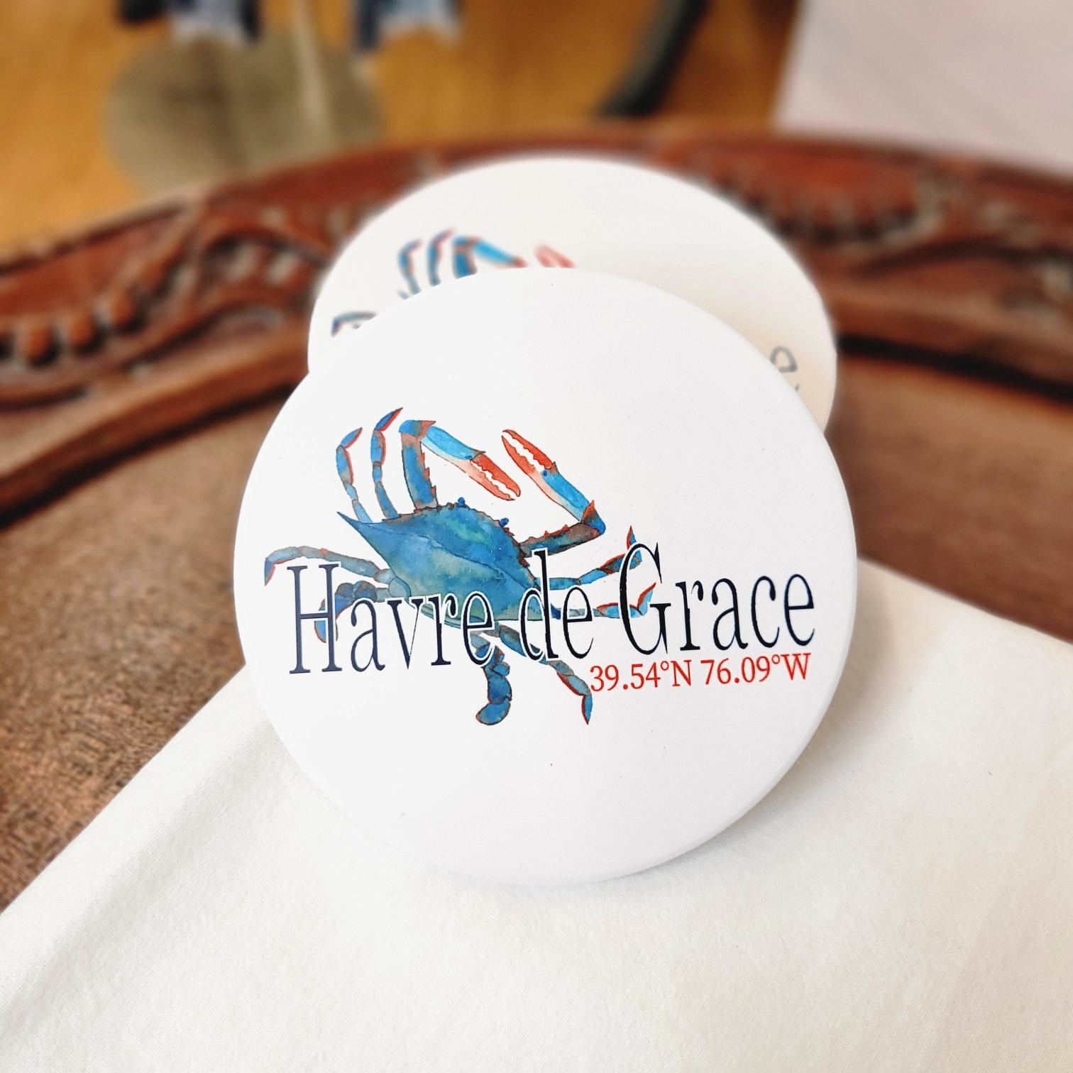 Blue Crab Ceramic Round Coaster Josephs Department Store