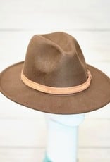 Dirty Bee Boujie Bee Felt Camel with Leather Belt Accent Band Fedora
