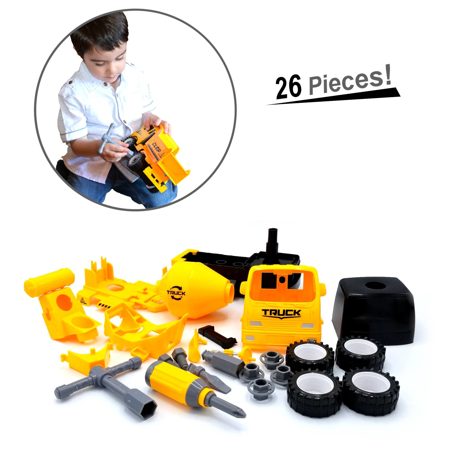 Mixer- Take-Apart-Put-Together/2-Toys-In-1 Truck Toy