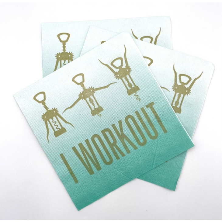 Soiree Sisters 3 ply Cocktail Napkins 20ct - I Workout