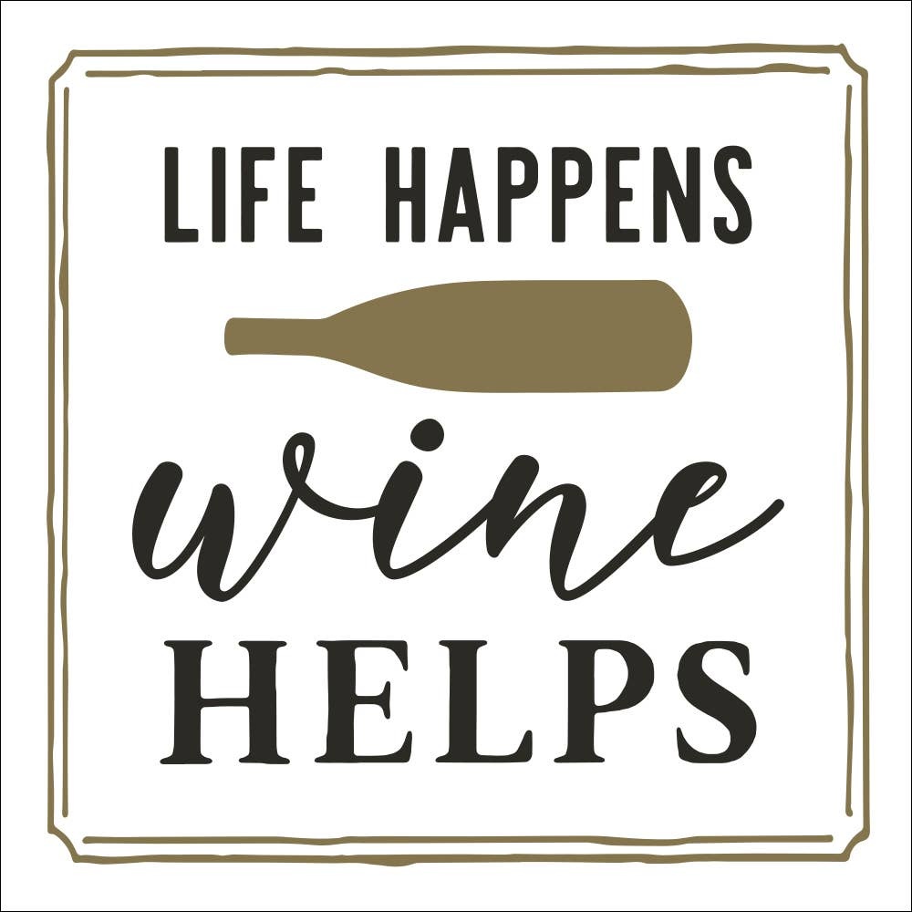 Soiree Sisters 3 ply Cocktail Napkins 20ct -Life Happens, Wine Helps