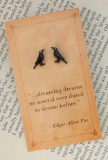 ZAD Literary Quotes Raven Post Earrings