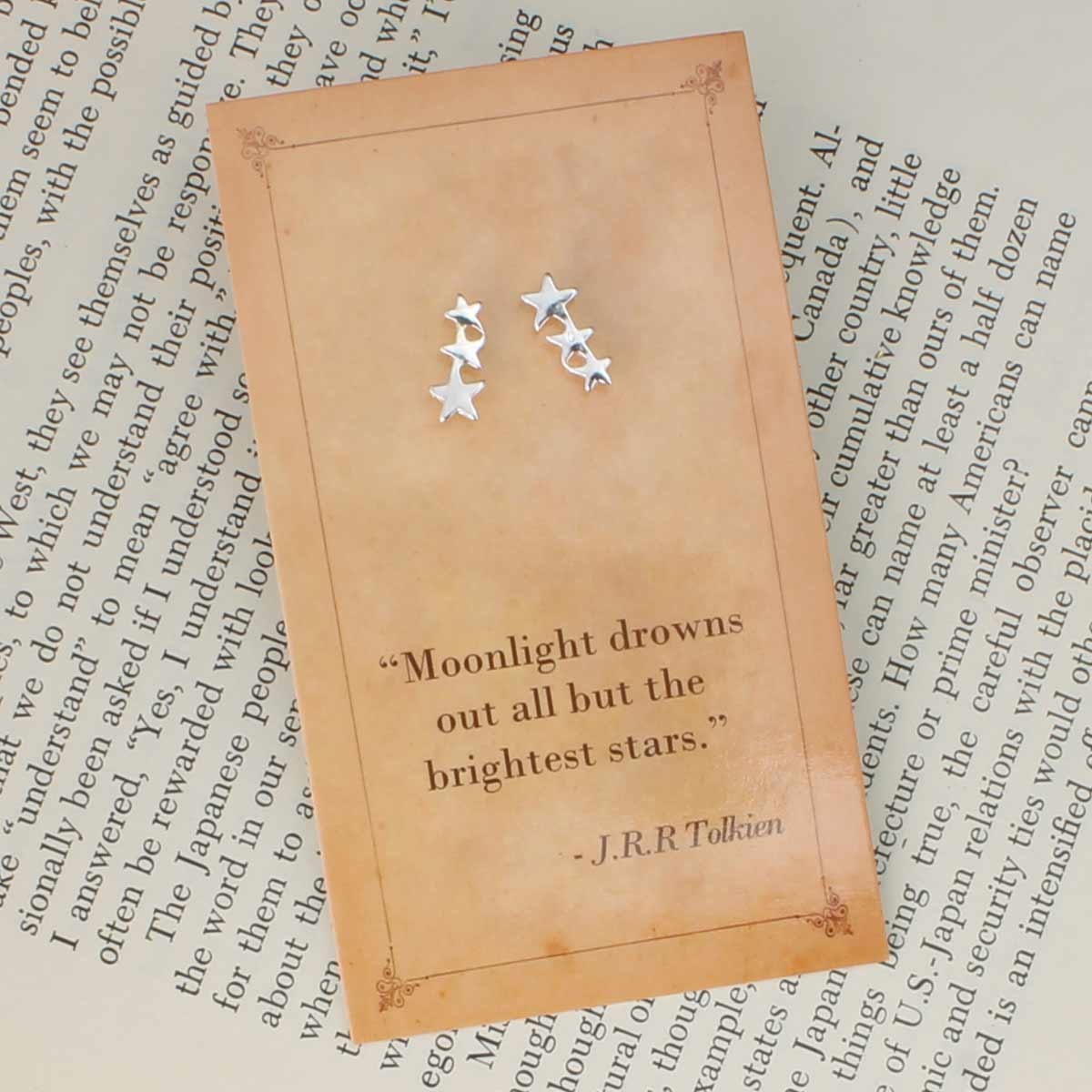 ZAD Literary Quotes Stars Post Earrings