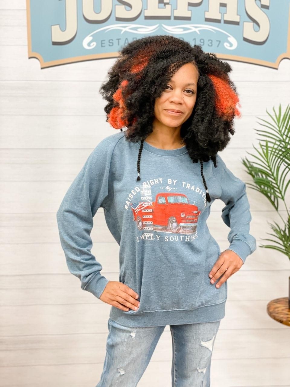 Simply Southern Crew Neck Raised Right Sweatshirt