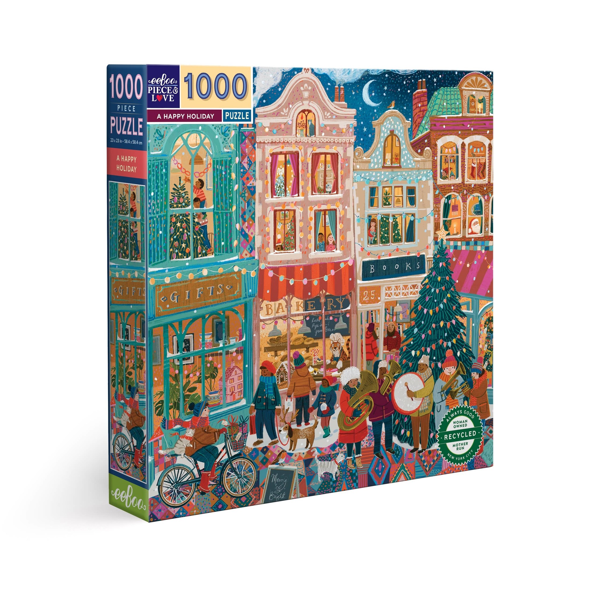 eeBoo A Happy Holiday 1000 Piece Square Jigsaw Puzzle