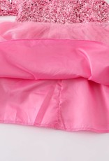 Pink sequins tutu girl dress