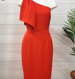 Maraschino Single Tie Shoulder Midi Dress