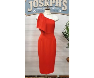 Elliatt red one 2025 shoulder popover dress