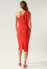 Maraschino Single Tie Shoulder Midi Dress