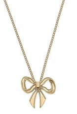 CANVAS Style Dominique Bow Pendant Necklace in Worn Gold