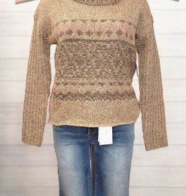 Mystree Aztec Sweater, Taupe Mix