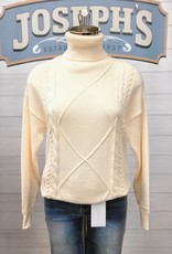 Cable Knit Turtle Neck Sweater, Ivory