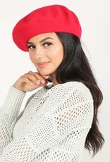 Fashion City Wool Blend Beret Hats, Red
